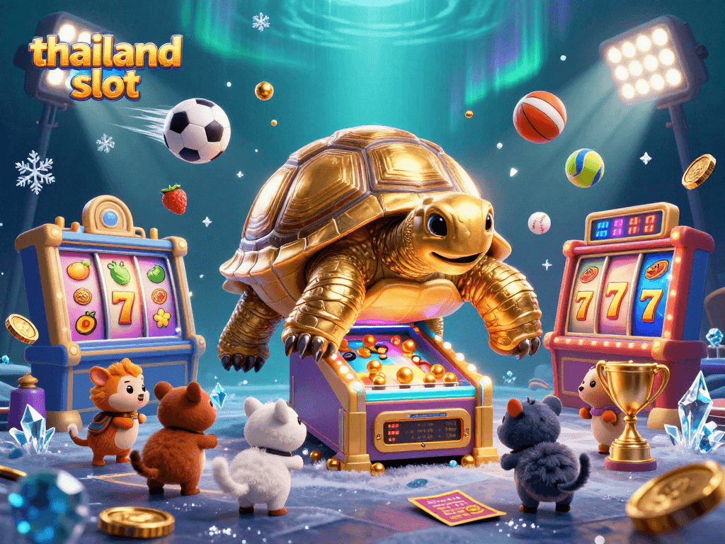 Engage with exciting thailand slot games featuring animated characters and vibrant slot elements in a dynamic scene.