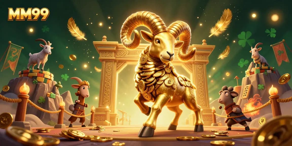 Experience thrilling adventures at MM99 with our animated golden ram charging through a jackpot arena.