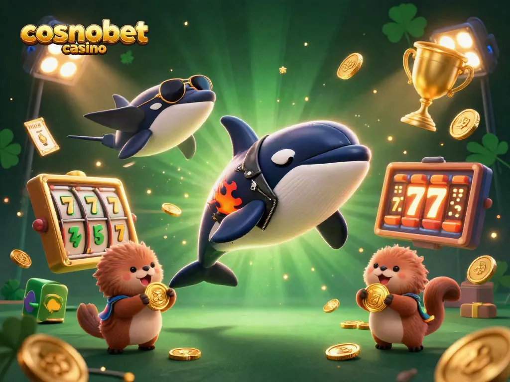 Experience wins at cosmobet casino with vibrant 3D games featuring orcas and otters.