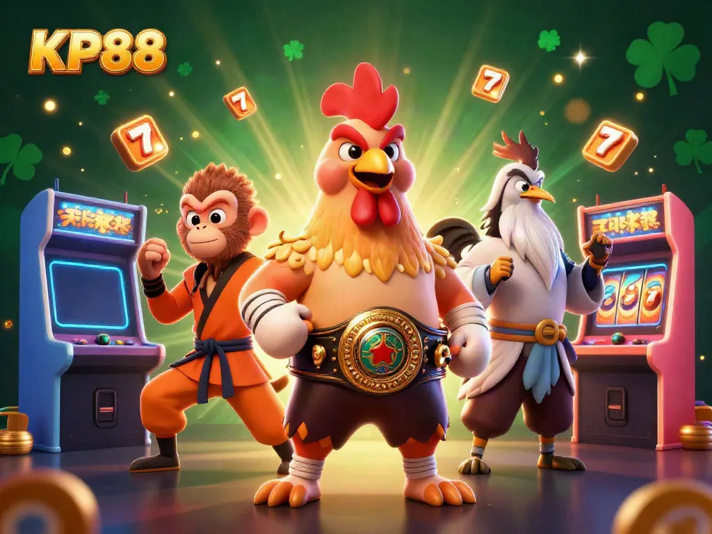 Experience the thrill of KP88 gaming with vibrant characters and casino elements.