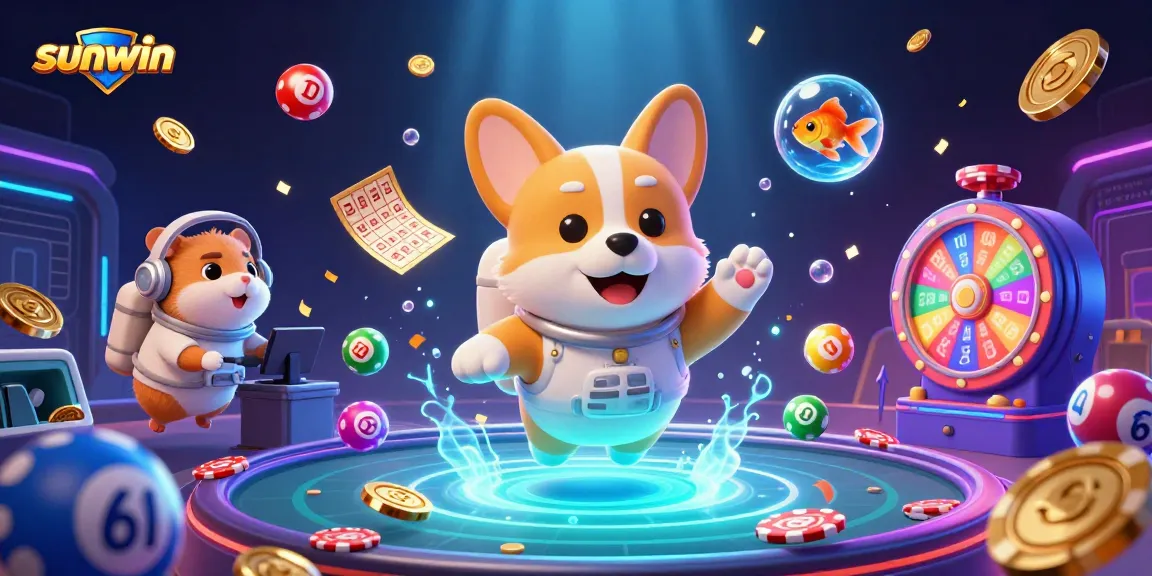 Experience excitement at sunwin with a dynamic space casino scene filled with games and vibrant action.