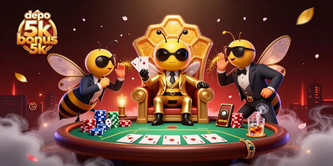 Join the excitement of depo 5k bonus 5k with this vibrant illustration of a casino scene featuring a bumblebee mob boss.