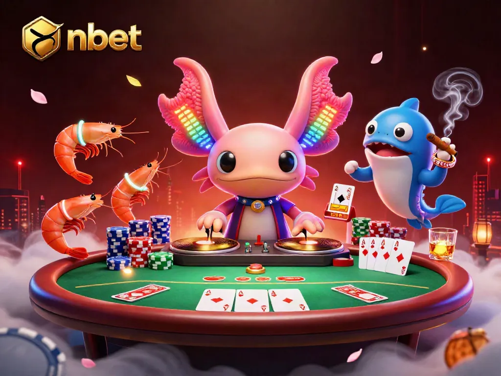 Experience the excitement of nbet with vibrant characters and dynamic casino elements in this detailed 3D illustration.