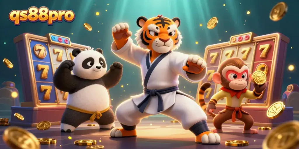 Experience exciting gameplay at qs88pro with striking visuals of cartoon characters in a vibrant casino setting.