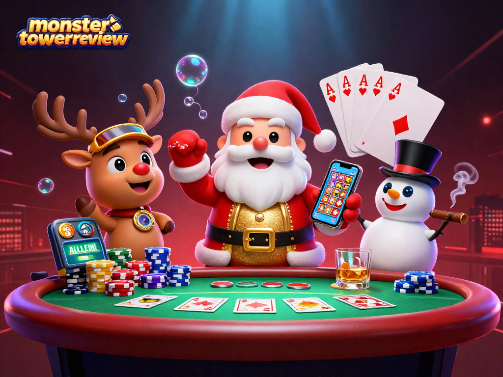 Experience the excitement of winning with monstertowerreview as Santa and friends enjoy the casino!