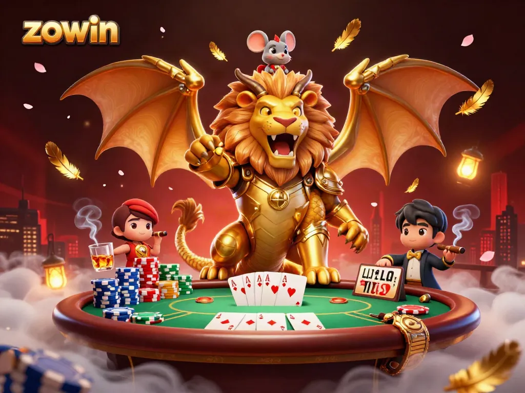 Experience thrilling poker action with the zowin chimera and mouse jockey in a dynamic casino setting.
