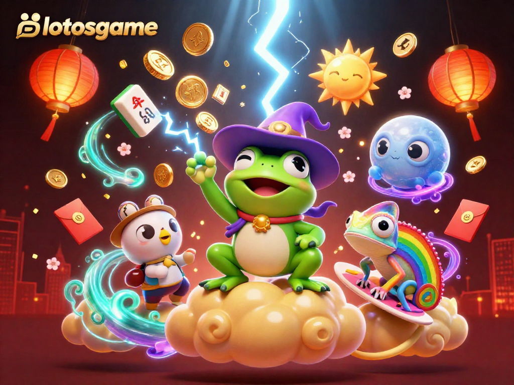 Experience thrilling action in lotosgame with vibrant characters and casino elements.