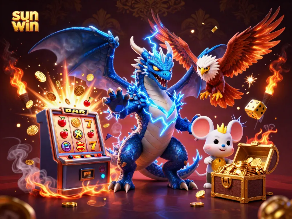 Experience the thrill with sun win, featuring vibrant characters and dynamic gambling elements.