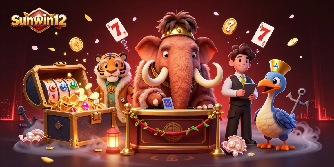Join the fun at sunwin12 with a vibrant casino scene featuring dynamic characters and exciting game elements.