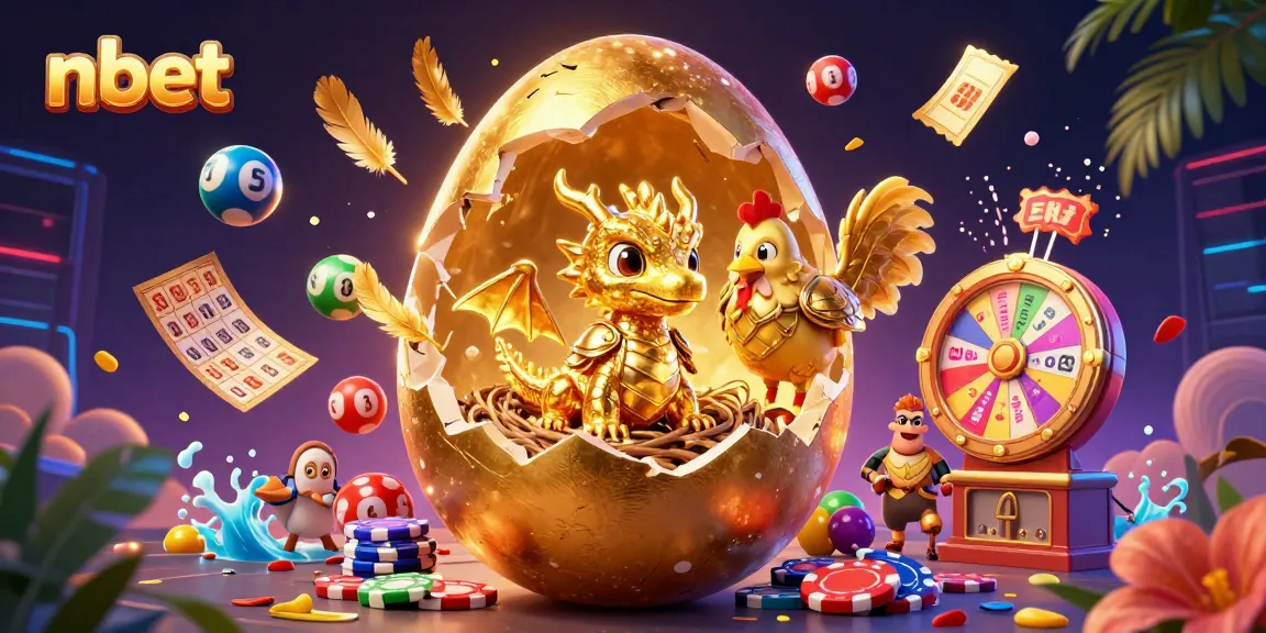 nbet showcases a dazzling scene with a golden dragon and lottery elements, enhancing your gaming experience.
