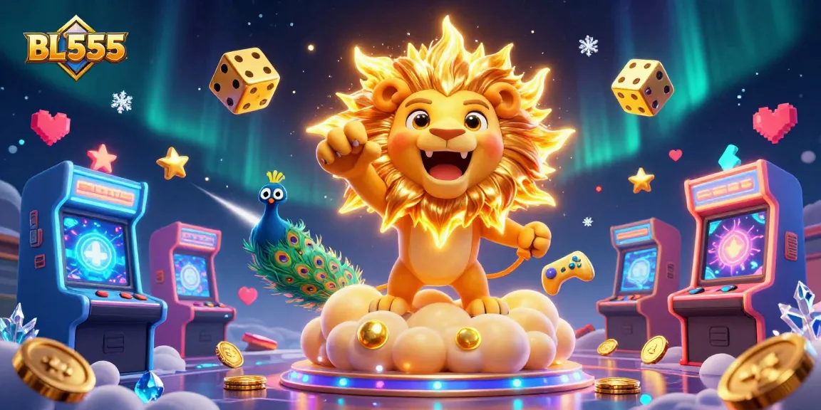 Experience the thrill of gaming at BL555 with vibrant characters and casino elements.