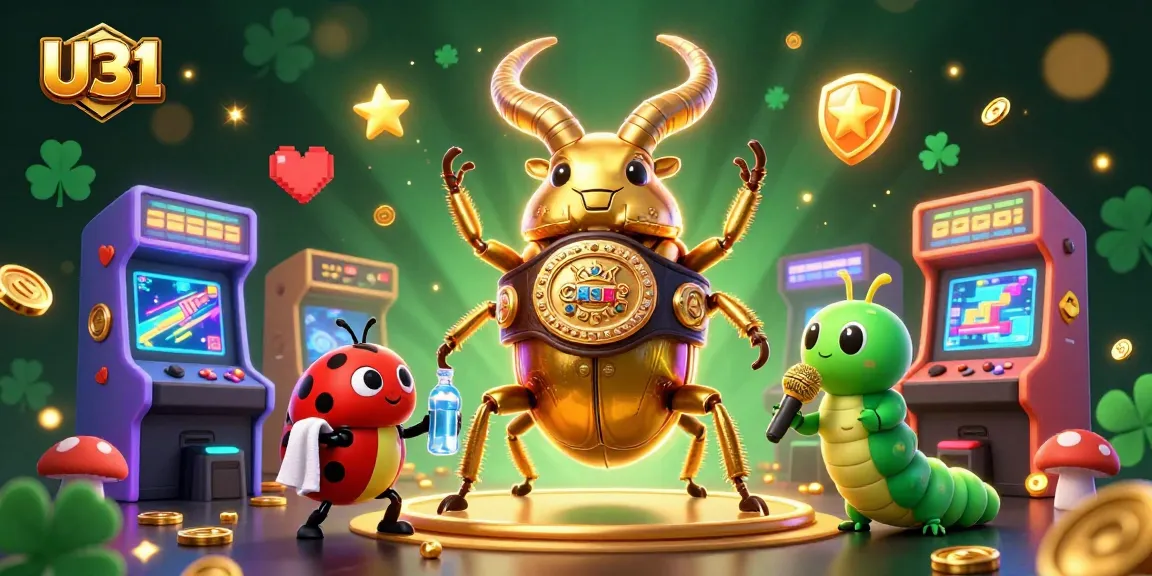 Engage in exciting action with U31's vibrant casino-themed illustration full of dynamic game elements.